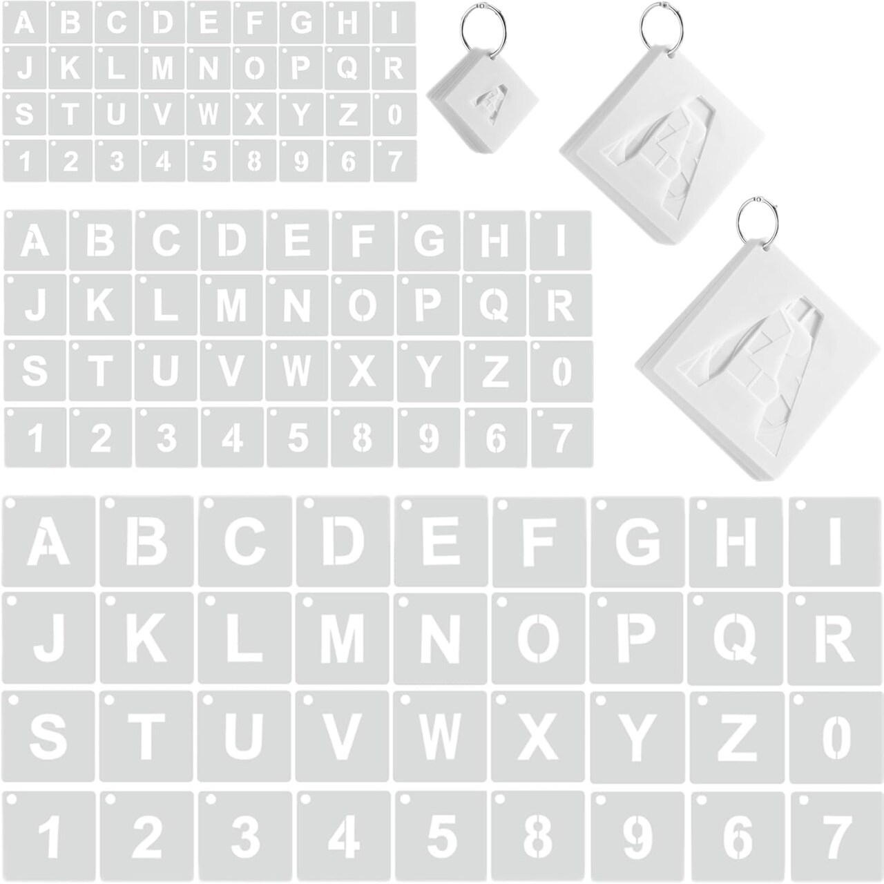 108 Pcs Letter and Number Stencils 3 Sizes 1, 3, 5 Inch Alphabet Number Templates